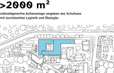 Lageplan des neuen Schulhauses