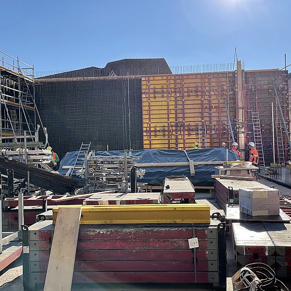 Außenansicht der Baustelle am Kräherwald